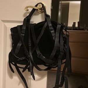 Alexander Wang Black Ingrid Suede Leather Satchel